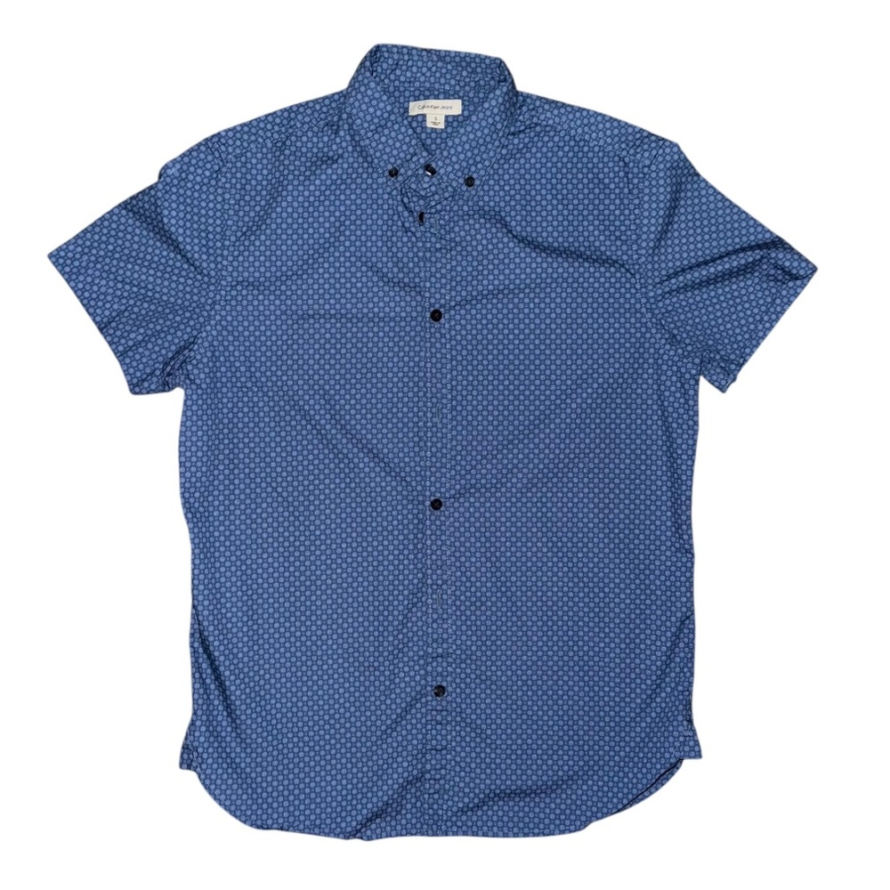 Calvin Klein Jeans blue short sleeve button down shirt